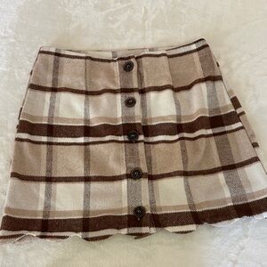 blu pepper Plaid Button-Front Skirt